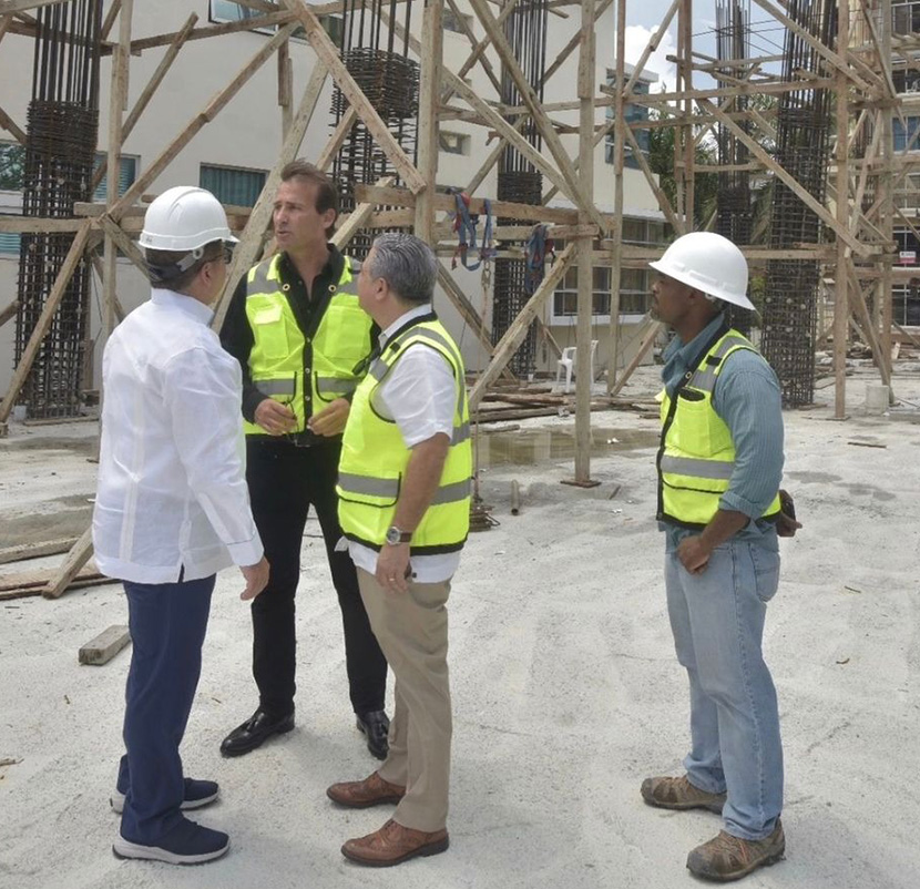 Nicolas Delrieu during a construction site visit