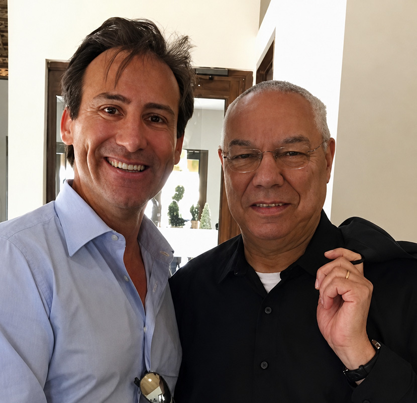 Nicolas Delrieu with Colin Powell